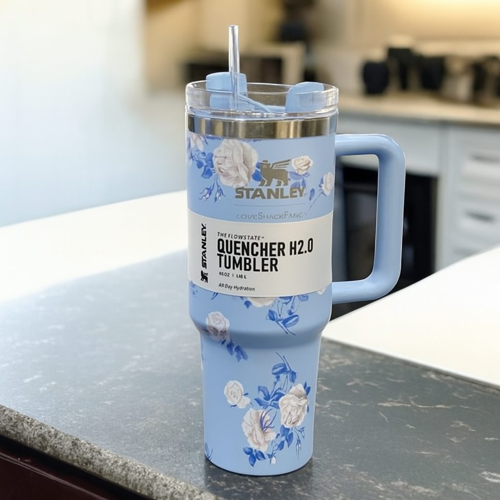 1200ml Stainless Steel Stanley Tumbler Glossy Marble Shades