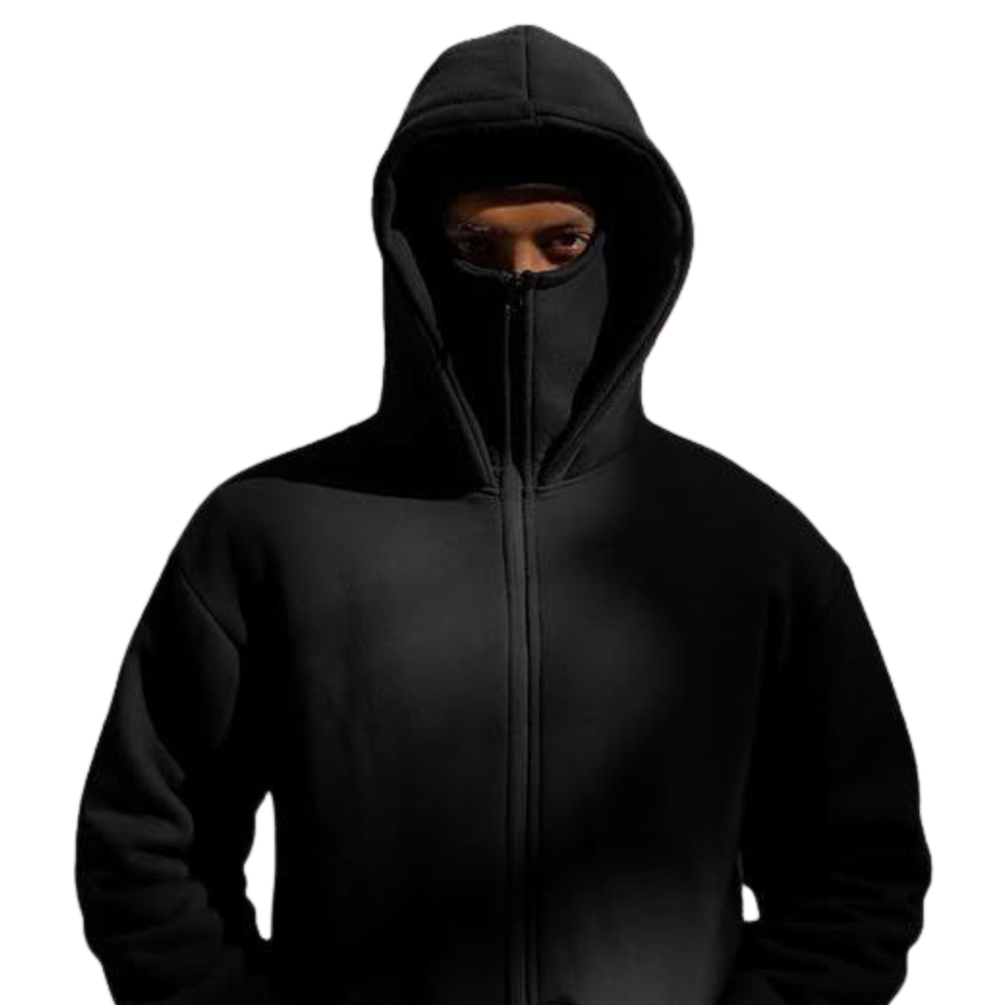 New Black Ninja Balaclava Zipper Hoodies For Men| Ninja Hoodie